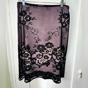 Pink and Black Lace Skirt